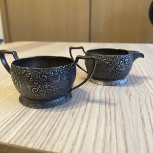 Sugar & Creamer Dutch Reprosse Silver Plate Standard's Co Toronto Canada